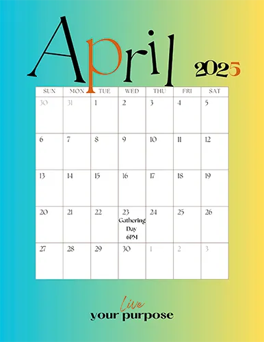 Apricity Recovery and Support Services Day Break April 2025 Calendar